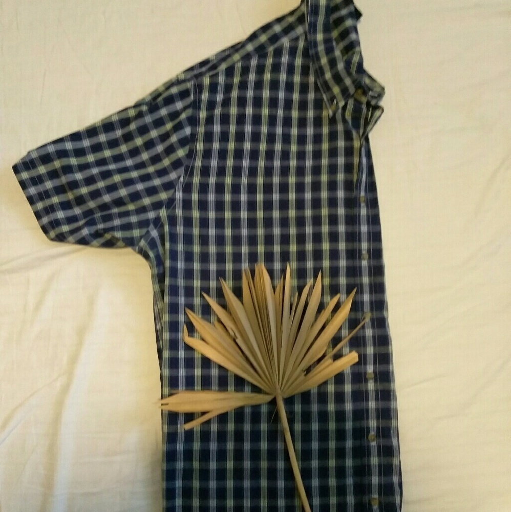 Men's big size plaid down shirt